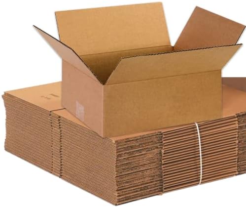 BOX USA Shipping Boxes 13"L x 10"W x 5"H 25-Pack Flat Corrugated Cardboard Box for Packing, Moving and Storage by BOXUSA