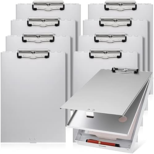 PerKoop 8 Pcs Aluminum Clipboard with Storage, Folder Form Holder by PerKoop