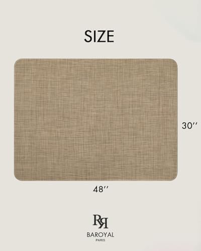 BARoyal Office Chair Mat for Hardwood Floor Under Desk Computer Rolling Chair Mat for Wood/Tile Floor Non-Slip Heavy Duty Desk Rug PVC Plastic Hard Floor Protector 30" x 48"(Linen) - Image 6