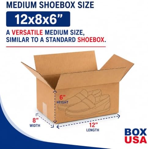 BOX USA Shipping Boxes Medium 12"L x 8"W x 6"H 25-Pack - Corrugated Cardboard Box for Moving, Mailing, Packing, Packaging and Storage - Image 2