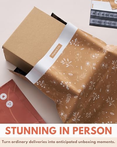 Poly Mailers 12x15.5 Inch - 100 pack Biodegradable Shipping Bags for Clothes and Large Items - Impack Self-Seal Waterproof Thick Mailing Envelope for Accessories & Clothing - Floral Chestnut - Image 3