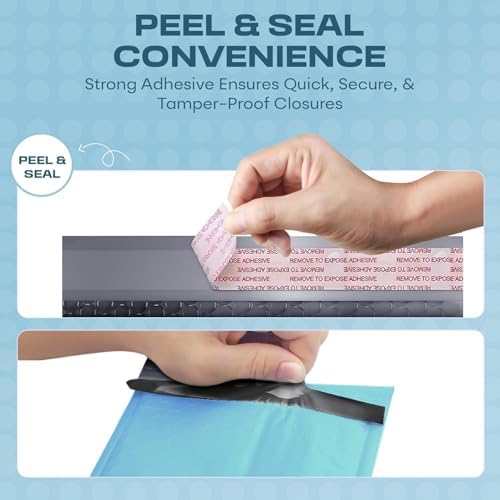 Light Blue Bubble Mailers 14.50x20, Poly Padded Envelopes #7, 100 Pack - Image 3