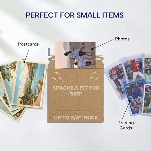 Tape Logic 6 x 6' Stayflats Brand Rigid Flat Mailers, Kraft (Pack of 200) Photo Document Mailers, Peel & Seal Closure, Tear Strip Easy Opening. - Image 3