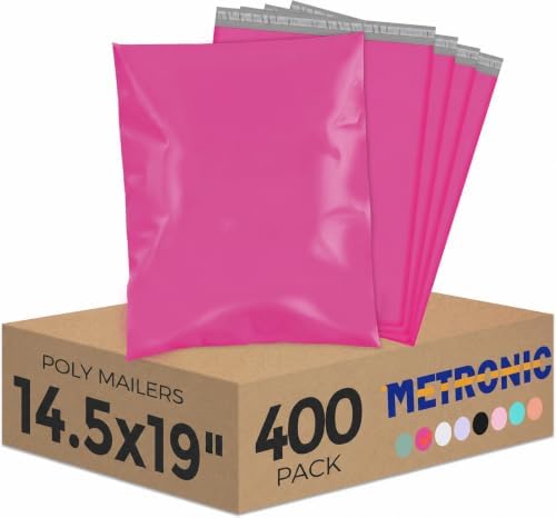 Metronic Poly Mailers 14.5x19 400 Pack, Large Bulk Self Seal Shipping Bags by METRONIC