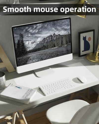 PULeather Non-Slip Desk Mat, Large Mouse Pad & Laptop Desk Pad - Waterproof Writing Pad for Office & Home (Ivory White, 35.4" x 17") - Image 6