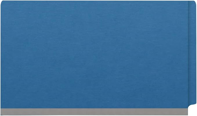 Ecom Folders Top Tab Pressboard Classification Folders | Legal Size 25 Pt Stock with 1 Divider | 2/5 Cut ROC Tab for Medical & Office Filing | 4 Filing Sections | Royal Blue, Box of 10 - Image 3