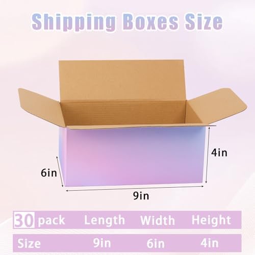 FORBFAN 9 x 6 x 4 Shipping Boxes, 30 Pack Corrugated Cardboard Mailing Boxes for Small Business, Colorful Packing Boxes for Shipping & Packaging - Image 2