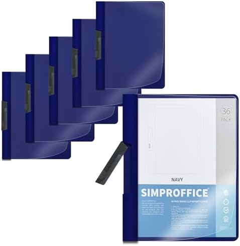 36 Pack Swing Clip Report Covers, Navy, Letter Size by SIMPROFFICE
