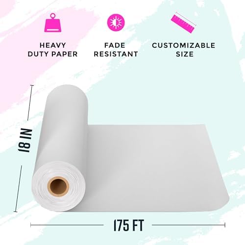 Bryco Goods 18”x2100” (175’) White Kraft Paper Roll for Painting, Drawing, Banner, Bulletin Board, Easel Paper, Floor Covering, Packaging, Shipping, Gift Wrapping, Arts & Crafts – Made in USA - Image 3