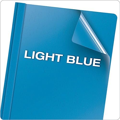 Oxford Clear Front Report Covers, Light Blue, Letter Size, 25 per Box (55801) - Image 5