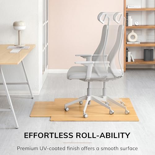 Anji Mountain 48" x 36" Bamboo Office Chair Mat for Carpet & Hardwood Floor - Image 5
