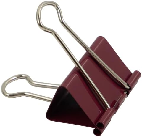 JAM PAPER Colorful Binder Clips - Large - 1 1/2 Inch (41 mm) - Burgundy Binderclips - 12/Pack by JAMPaper
