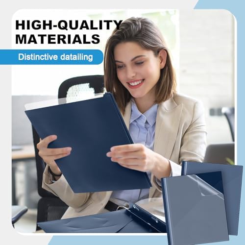 Teling 48 Pcs Presentation Folders with 3 Prong, Dark Blue Report Binder - Image 6