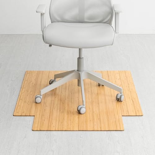 Anji Mountain 48" x 36" Bamboo Office Chair Mat for Carpet & Hardwood Floor by AnjiMountain