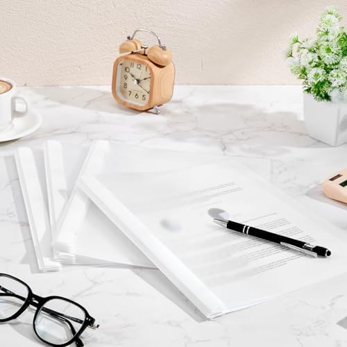 Feifeiya 48 Pack Plastic Report Covers with 3 Prongs Presentation Folders Bulk, 100 Sheet Capacity, Clear Front Report Covers for Presentation Document Paper School Office Supplies (White) - Image 5