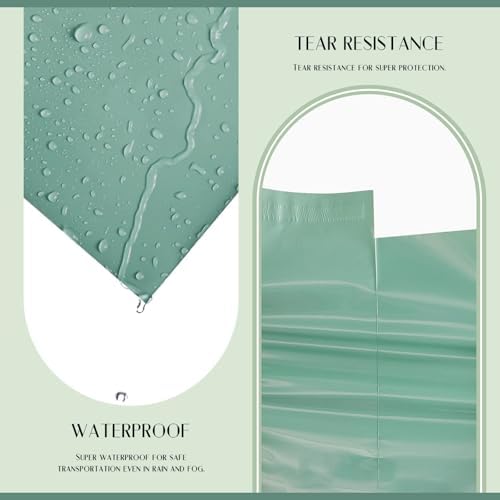 Metronic Poly Mailers 12X15.5 500Pack, Strong Adhesive Shipping Envelopes for Clothing, Waterproof Shipping Bags for Small Businesses, Flexible Mailers Poly Bags, Grayed Jade Green - Image 2