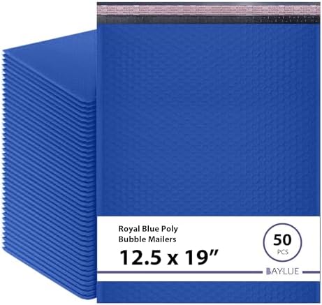 Royal Blue Bubble Mailers 12.5x19, Poly Padded Envelopes #6, 50 Pack by BAYLUE