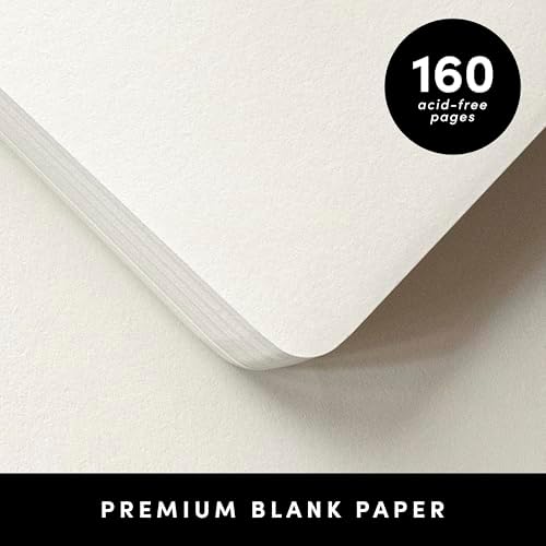 PAPERAGE Blank Journal Notebook, (Turquoise), 160 Pages, Medium 5.6 in x 8 in - 100 GSM Thick Paper – Hardcover Journaling Notebook for Work, School, Note Taking or Sketching - Image 4