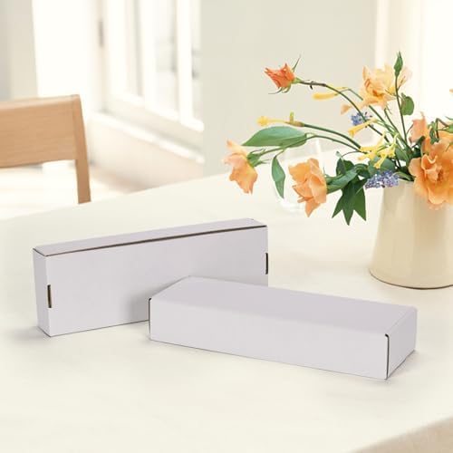 HORLIMER 12x4x2 inches Shipping Boxes Set of 25, White Corrugated Cardboard Box Literature Mailer - Image 5