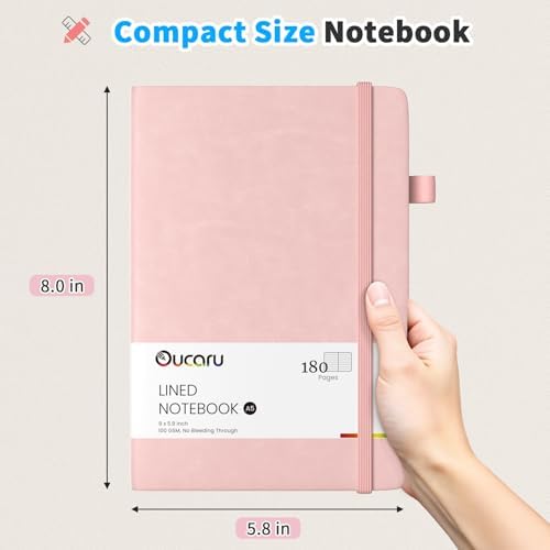 Oucaru 4 Pack A5 Lined Journal Notebook, 180 Pages 100 GSM Paper for Travel - Image 2