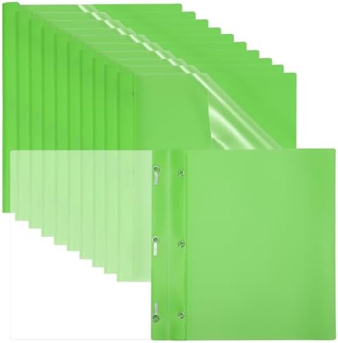 PATIKIL Plastic Report Covers with Prong, 30 Pcs 80 Sheet Clear Front Presentation Binders with 3 Metal Prong Fasteners Report Folder for Resume Documents Files Letter, Grass Green by PATIKIL