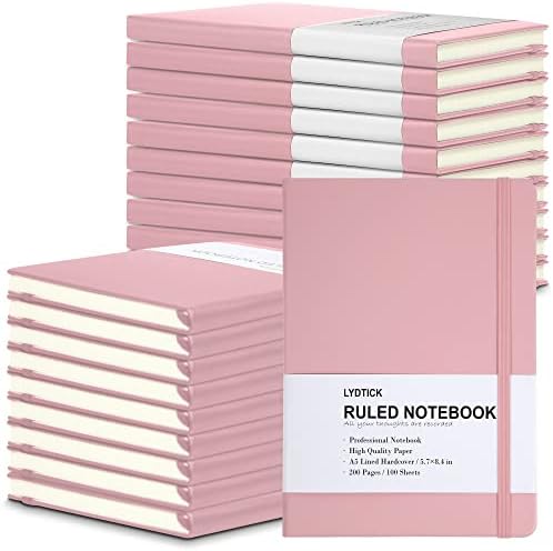 20 Pack Journals for Writing College Ruled Notebooks Journal in Bulk, Hardcover Notebooks (200Pages) for Note Talking, Lined Bullet Journals for Home School Office, 5.7"x8.4", Pink by LYDTICK