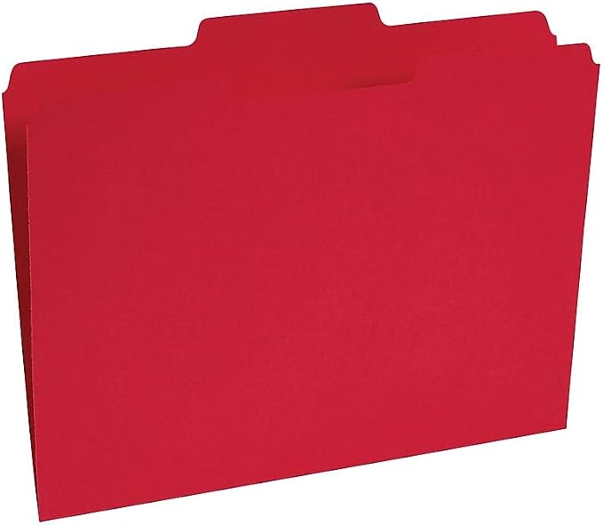 Staples Reinforced Colored File Folders, Letter Size, 3‑Tab Design, Red, Heavy‑Duty Construction, 100/Box - Image 2