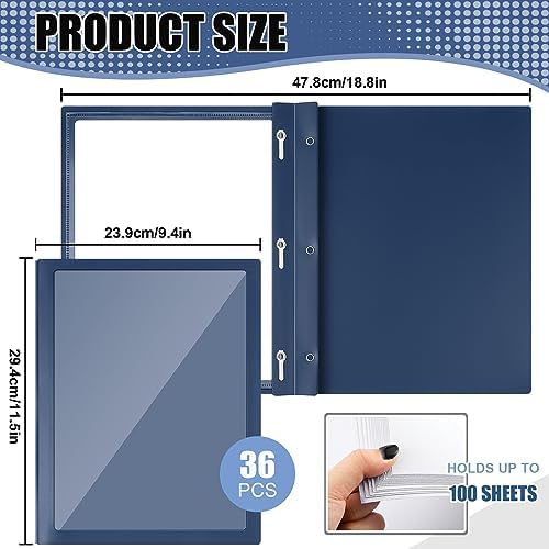 Teling 36 Pcs Report Covers with 3 Prong Presentation Folders, Navy Blue - Image 2