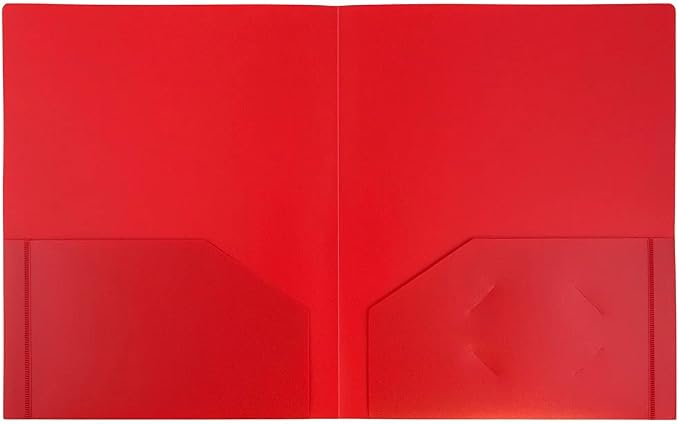 JAM PAPER Heavy Duty Plastic 2 Pocket Extra Tough School Folders - Red - 6/Pack - Image 6