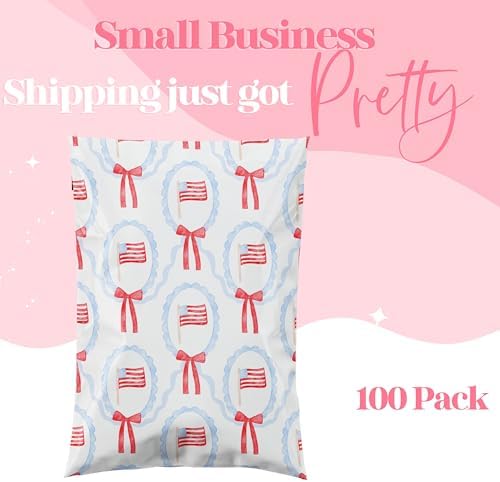 Pretty Package Store Poly Mailers 6x9, American Flag, 100 Pack - Image 3