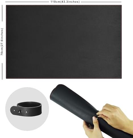 ZORESYN PU Leather Desk Mat 43.3 x 27.6 Inch (Black) - Image 2