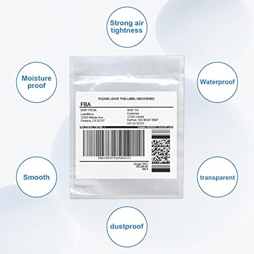 External Dimensions 4.5'' x 5.5'' 200 Packaging Box Single Envelope, SJPACK Transport Label Cover, Transport Label Bag, Invoice Transport Label Mailing Bag With Transparent Adhesive - Image 4