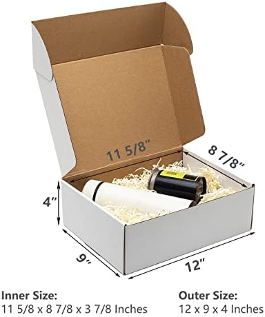 Timirog White Shipping Boxes 12x9x4" 20 Pack- Corrugated Cardboard Mailing Box for Small Business, Tab Locking Literature Mailer Packaging Supplies for Packing Gifts Craft - Image 2