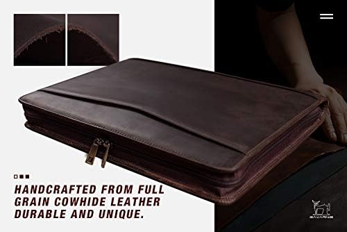 Personalized Leather Portfolio Padfolio for Men, Engraved Gifts for Father's Day for Husband from Wife, Customized Leather Gifts Present for Son/Dad, for Birthday, Dark Brown - Image 5
