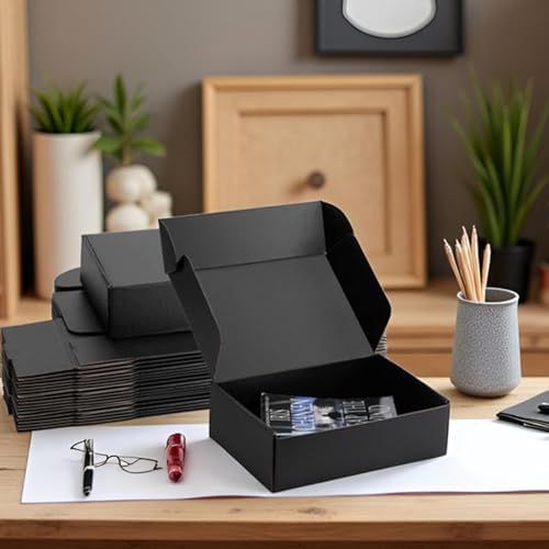 10x7x3 inch Black Shipping Boxes for Small Business- Set of 25 - Image 5