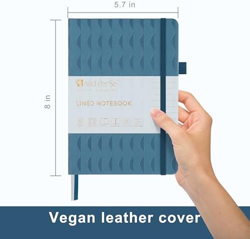 &And Per Se Lined Journal Notebook for Women&Men with Pattern, 160 Pages 100GSM Thick Paper, A5 Hardcover Journals for Writing(Blue) - Image 3