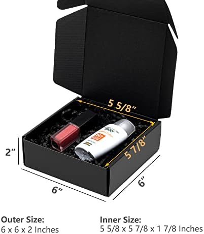 Timirog 6x6x2 Inch Small Black Shipping Boxes 25 Pack Corrugated Cardboard - Image 2