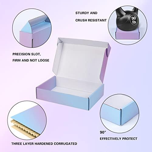 30 Pack 9"x6"x2" Corrugated Packaging Mailer Boxes, Purple Shipping Packaging Boxes for Small Business, Recyclable Cardboard Literature Gift Boxes Mailing - Image 3