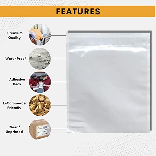 200 Pack 7"x10" Shipping Label Sleeves – Clear Self-Adhesive Packing Slip Pouches, Waterproof Packing List Envelopes – Ideal for Shipping Documents, Mailing Labels, Invoices & Packing Slips - Image 5