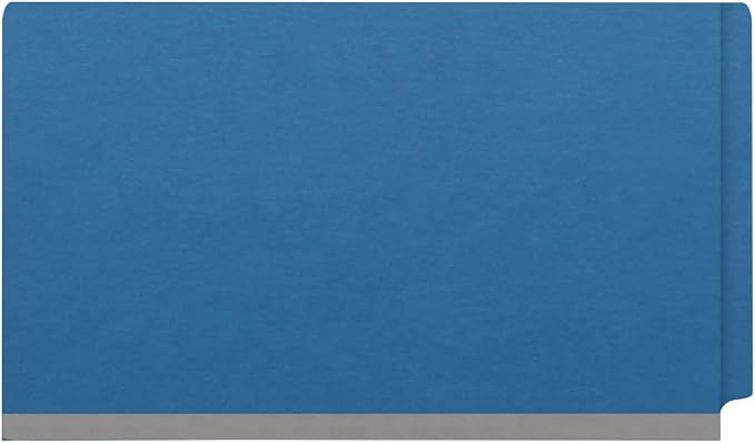 Ecom Folders End Tab Pressboard Classification Folders | Legal Size 25 Pt Stock with 2 Dividers and 2" Tyvek Expansion | Medical, Legal & Office Records Organizer | Royal Blue, Box of 10 - Image 3
