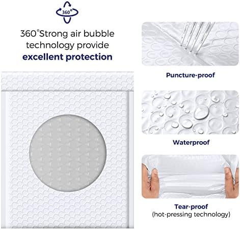 Fuxury White Bubble Mailers 8.5x12" Padded Envelopes 100 Pack Bulk - Image 3