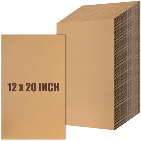 Feifeiya 30 Pack Corrugated Cardboard Sheets 12 x 20 Inch Large Flat Cardboard Sheets Packaging Inserts Flat Square Inserts for Shipping Packing Mailing Crafts by Feifeiya