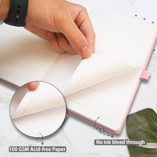 Heture Hardcover Notebooks, A5 Lined Journals Notebook for Writing 160 Pages, 8.2 x 5.5 inch, Classic Ruled Notebooks for College/Work/Travel (Pink, 1 Pack) - Image 6