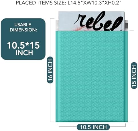 METRONIC Bubble Mailers 10.5x16 Inch 25Pack Teal Large Padded Envelopes - Image 2