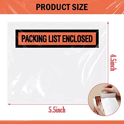 Teling 1000 Pcs Packing List Envelopes Clear Adhesive,Orange,4.5"X 5.5" - Image 3