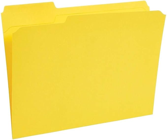 Staples Reinforced Colored File Folders, Letter Size, 3‑Tab Design, Yellow, Heavy‑Duty Construction, 100/Box - Image 3