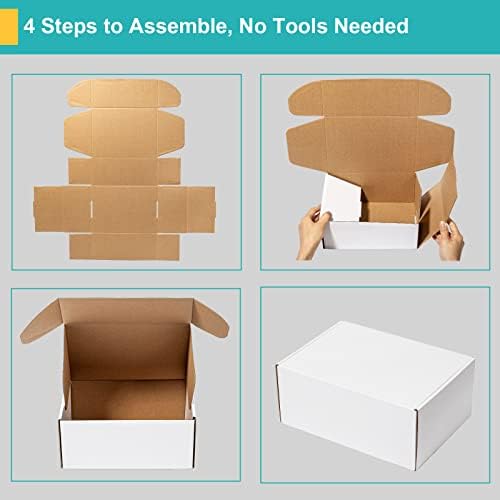 Mcfleet 13x10x3 White Shipping Boxes Corrugated Cardboard Box 24 Pack - Image 7
