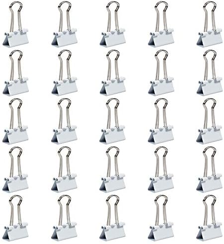 JAM PAPER Colorful Binder Clips - Small - 3/4 Inch (19 mm) - White Binderclips - 25/Pack - Image 2