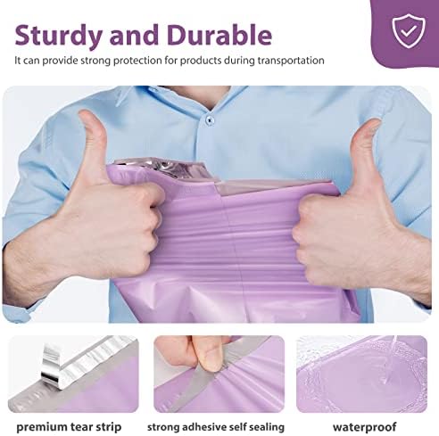 Fuxury Poly Mailers 10x13 Inch 50 Pcs,Shipping Bags for Clothing Purple - Image 4