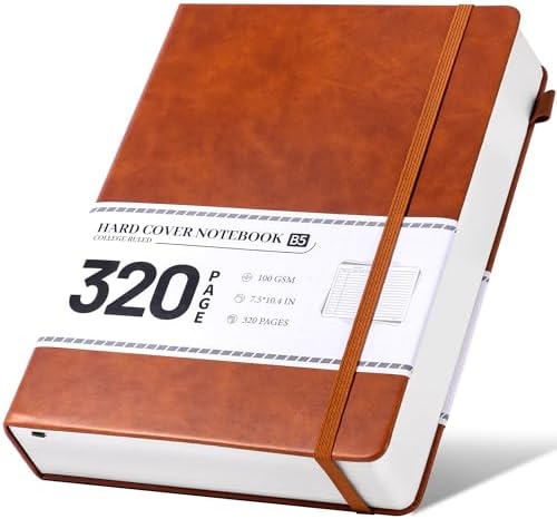 CAGIE Journal Notebook for Men Women Brown- B5 Large Journaling Notebooks Journals Leather for Writing Work Diary Hardcover Thick by CAGIE